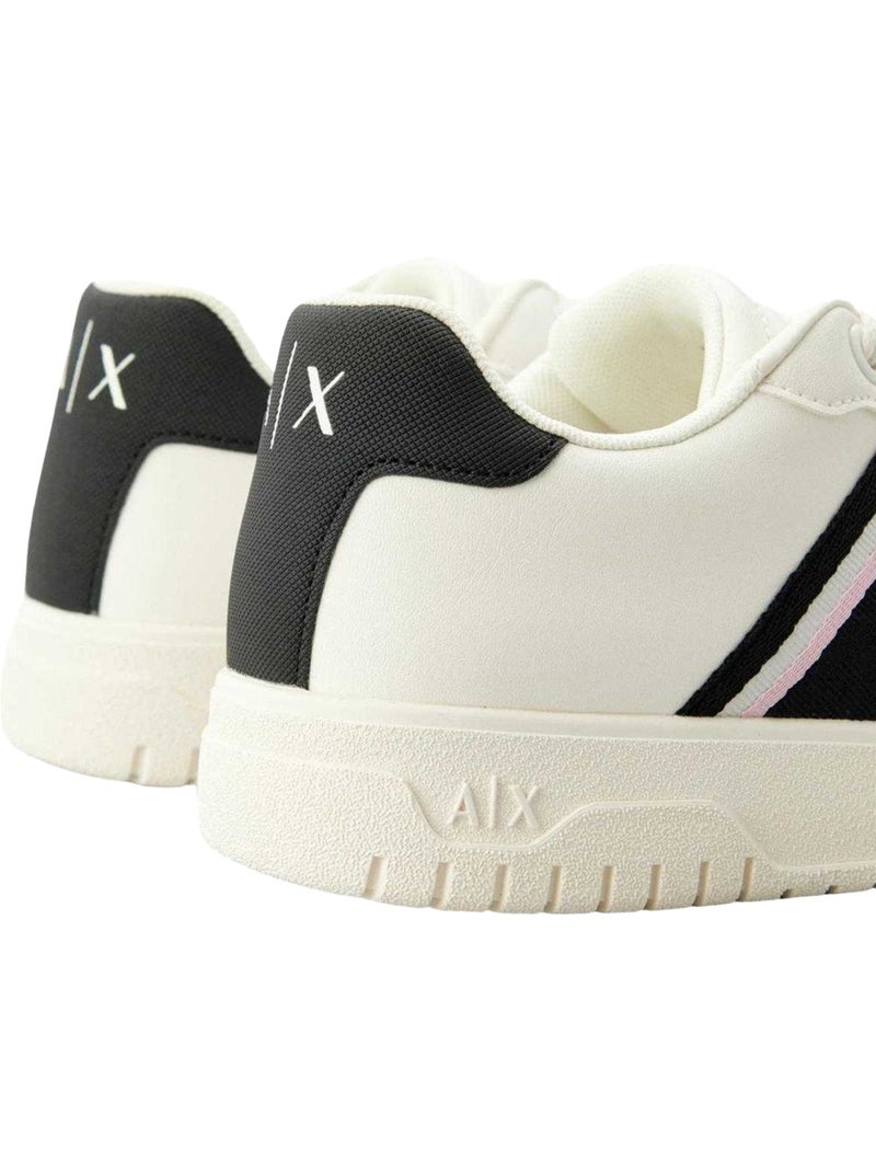 Armani Exchange - Baskets motif/style logo Blanc Noir - Kiabi