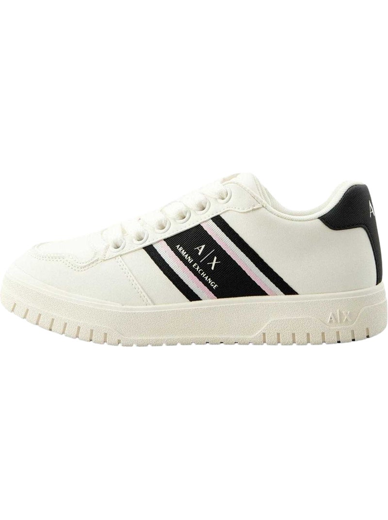Armani Exchange - Baskets motif/style logo Blanc Noir - Kiabi