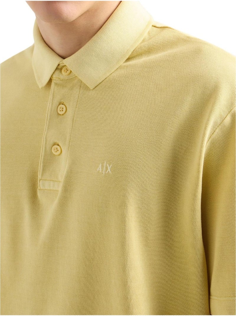 Armani Exchange - Polo motif/style Logo brodé Jaune - Kiabi
