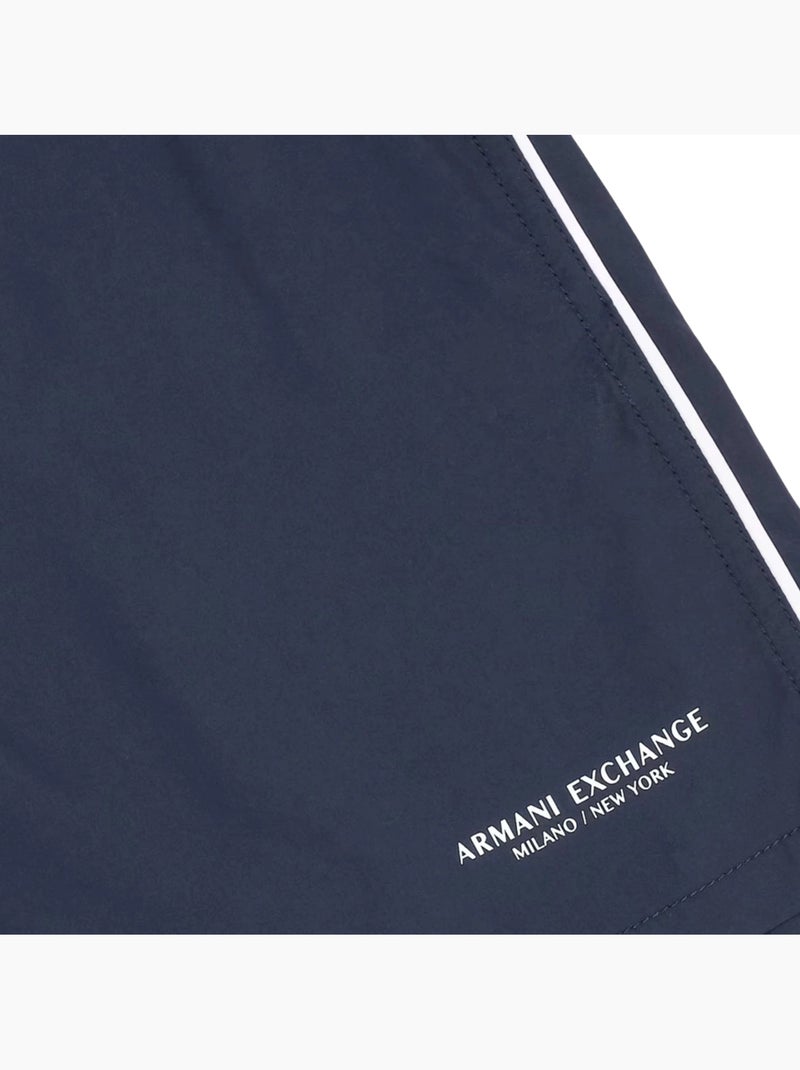 Armani Exchange - Short de bain motif/style Passepoil contrasté Bleu marine - Kiabi