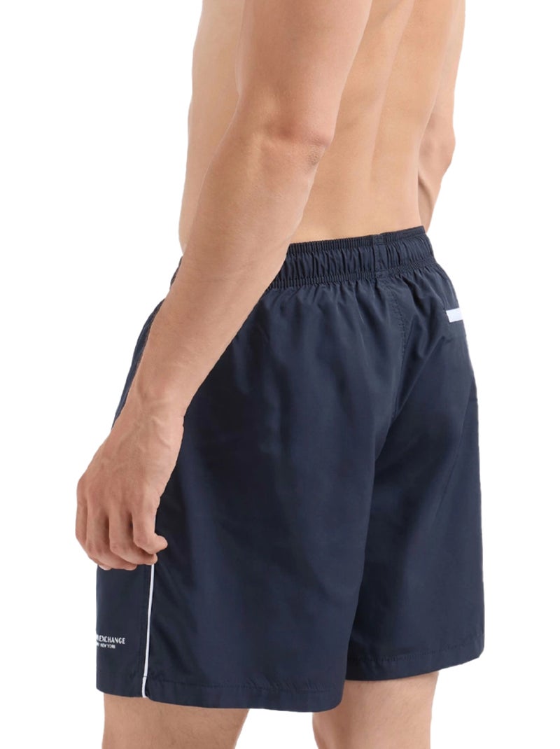 Armani Exchange - Short de bain motif/style Passepoil contrasté Bleu marine - Kiabi