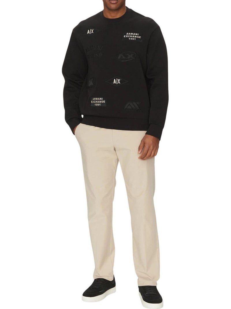 Armani Exchange - Sweat motif/style Logo répété Noir - Kiabi