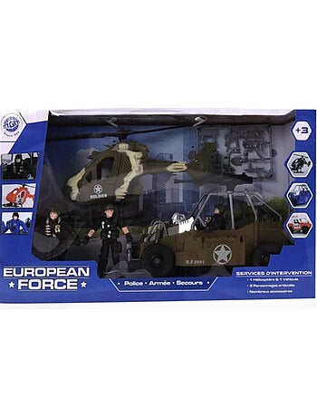 Armee helico et auto - 3 soldats