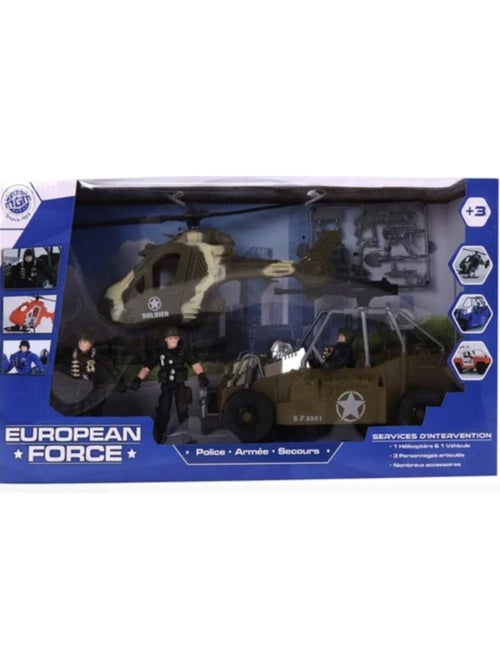 Armee helico et auto - 3 soldats - Kiabi