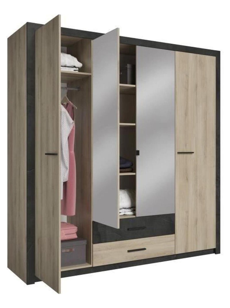 Armoire - chêne Kronberg - 4 portes et 2 tiroirs - - Demeyere Multicolore - Kiabi