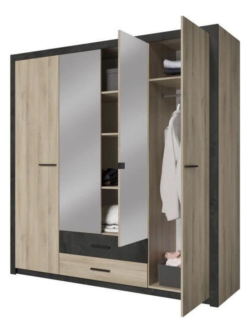 Armoire - chêne Kronberg - 4 portes et 2 tiroirs - - Demeyere Multicolore - Kiabi