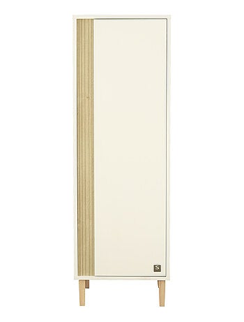 Armoire 1 porte détail imitation bois texturé et pieds bois - SAUTHON