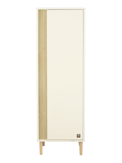 Armoire 1 porte détail imitation bois texturé et pieds bois - SAUTHON - Kiabi