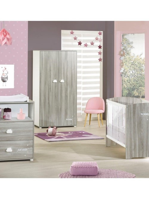 Armoire 2 portes 168x85x57cm en bois - BABYPRICE - Kiabi