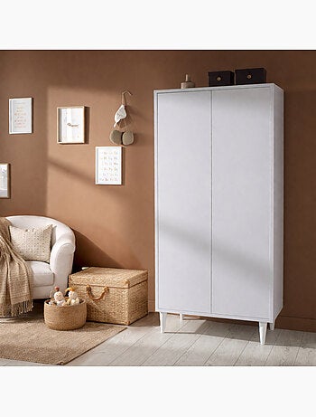 Armoire 2 portes avec étagères et penderie - ouverture push - SAUTHON