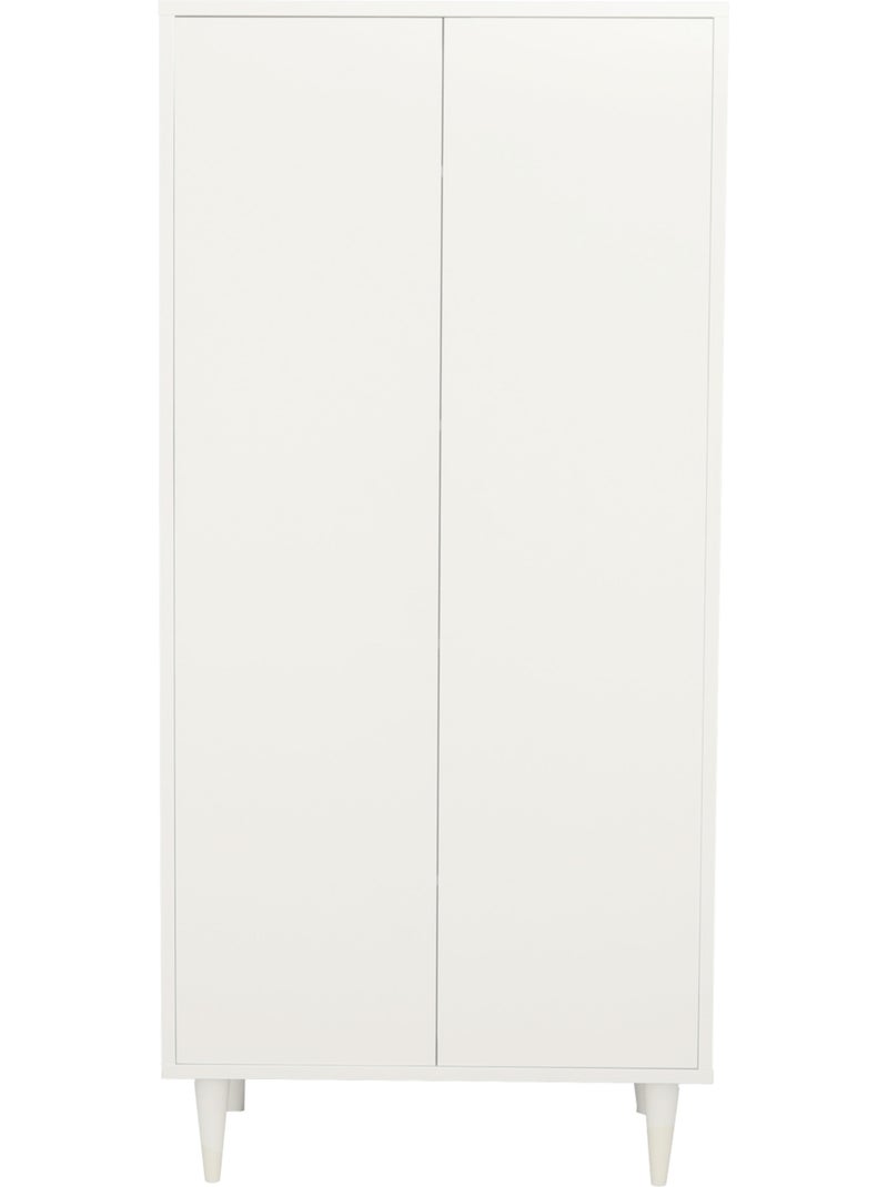 Armoire 2 portes avec étagères et penderie - ouverture push - SAUTHON Blanc - Kiabi
