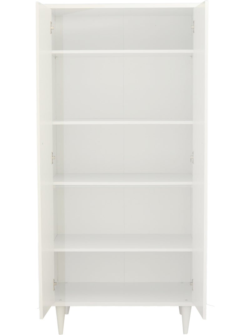 Armoire 2 portes avec étagères et penderie - ouverture push - SAUTHON Blanc - Kiabi