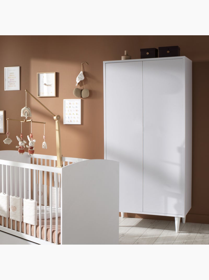 Armoire 2 portes avec étagères et penderie - ouverture push - SAUTHON Blanc - Kiabi