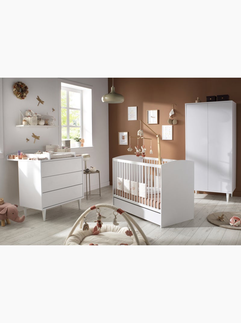 Armoire 2 portes avec étagères et penderie - ouverture push - SAUTHON Blanc - Kiabi