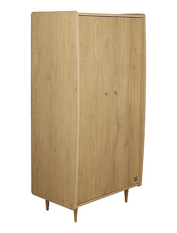 Armoire 2 portes avec pieds bois et poignées métal - SAUTHON