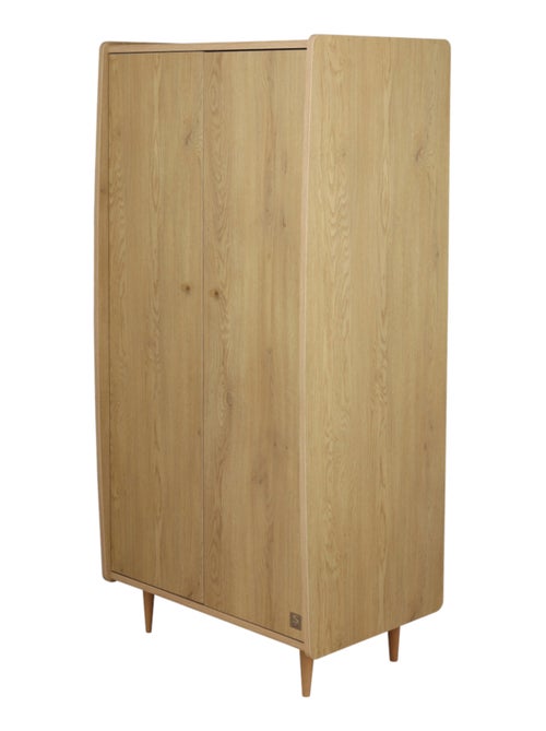 Armoire 2 portes avec  pieds bois et poignées métal - SAUTHON - Kiabi