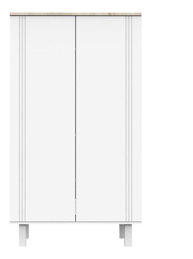 Armoire 2 portes avec rainures - SAUTHON Blanc - Kiabi