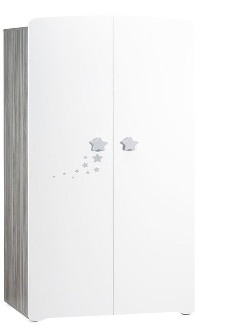Armoire 2 portes bébé 175x85x56cm en bois blanc - BABYPRICE - Kiabi