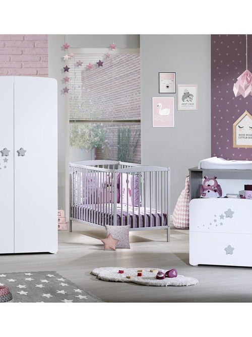 Armoire 2 portes bébé 175x85x56cm en bois blanc - BABYPRICE - Kiabi