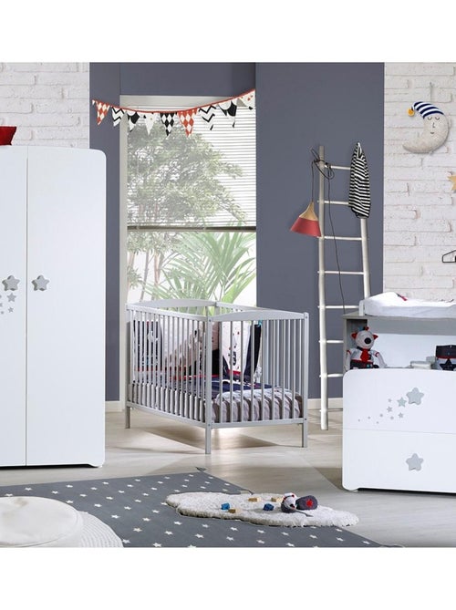 Armoire 2 portes bébé 175x85x56cm en bois blanc - BABYPRICE - Kiabi