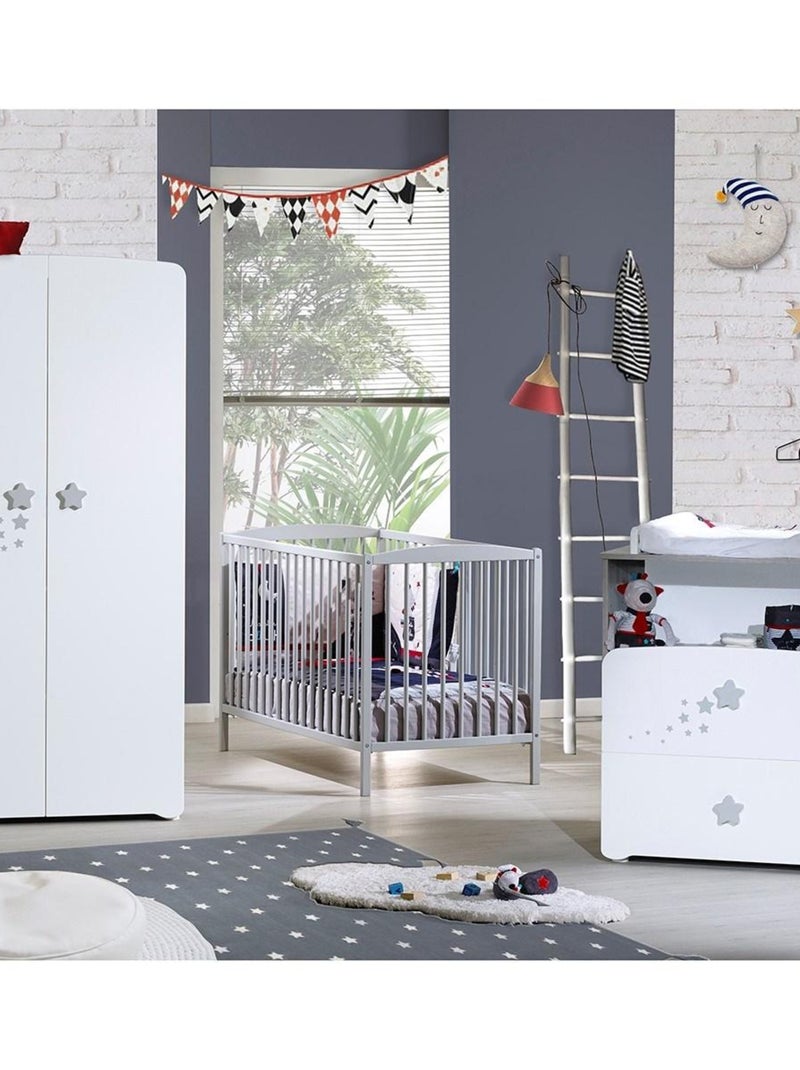 Armoire 2 portes bébé 175x85x56cm en bois blanc - BABYPRICE Blanc - Kiabi