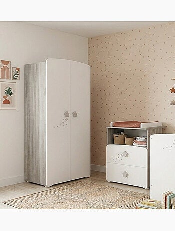 Armoire 2 portes bébé en bois - BABYPRICE