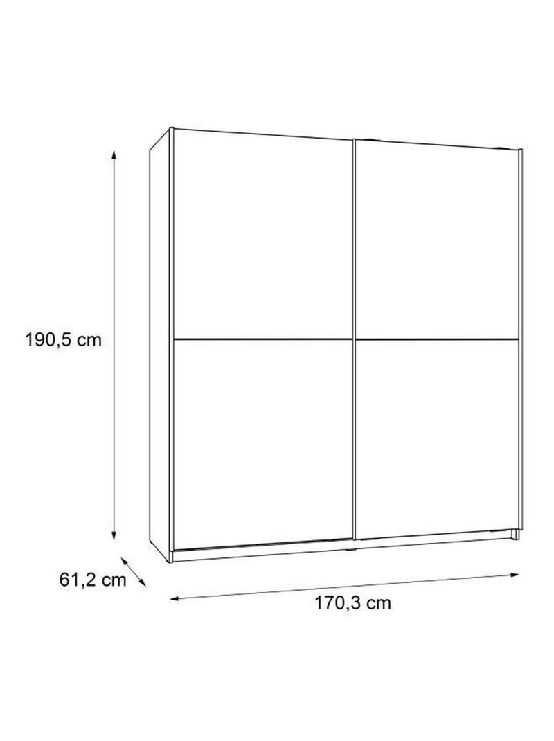 Armoire 2 portes coulissantes - Panneaux de - AUCUNE Blanc - Kiabi