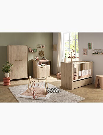 Armoire 2 portes décor bois hêtre - SAUTHON