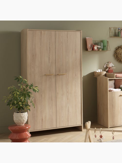 Armoire 2 portes décor bois hêtre - SAUTHON - Kiabi