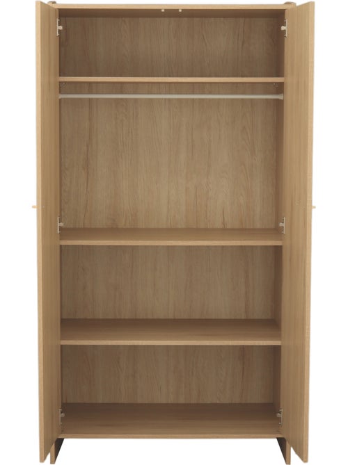 Armoire 2 portes décor bois hêtre - SAUTHON - Kiabi
