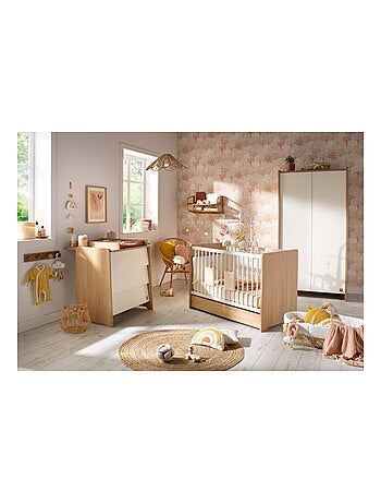 Armoire 2 portes en bois décor chêne miel - SAUTHON