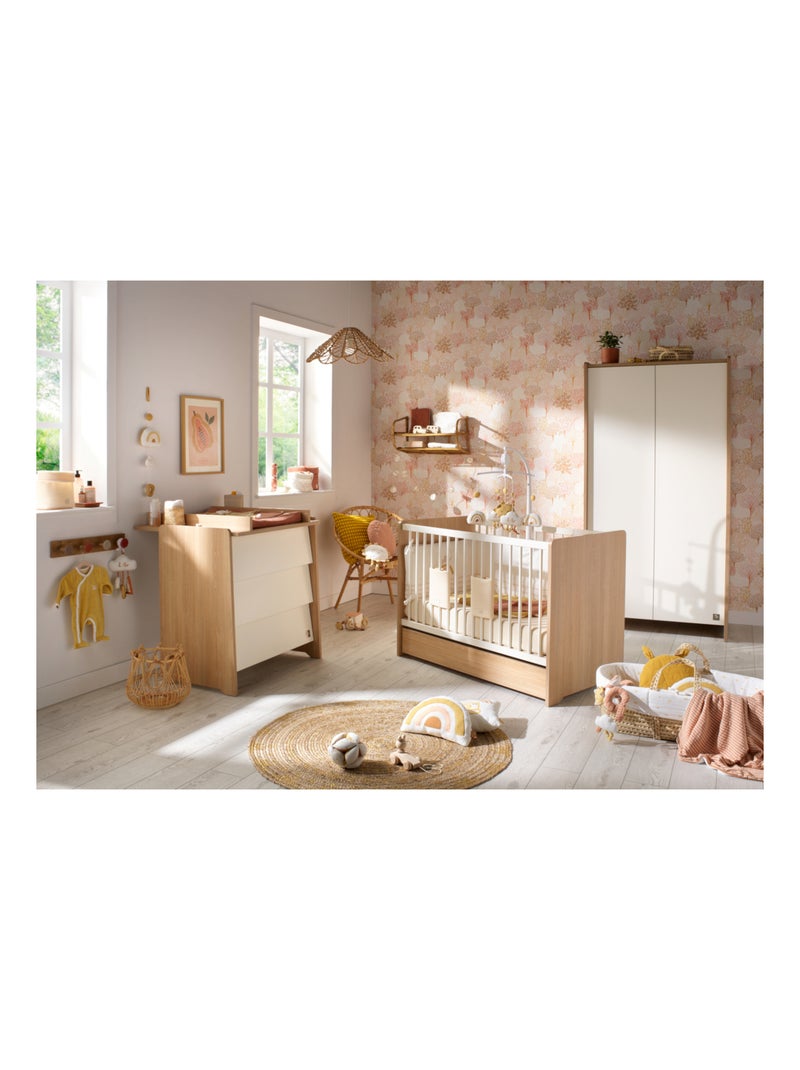 Armoire 2 portes en bois décor chêne miel - SAUTHON Beige - Kiabi