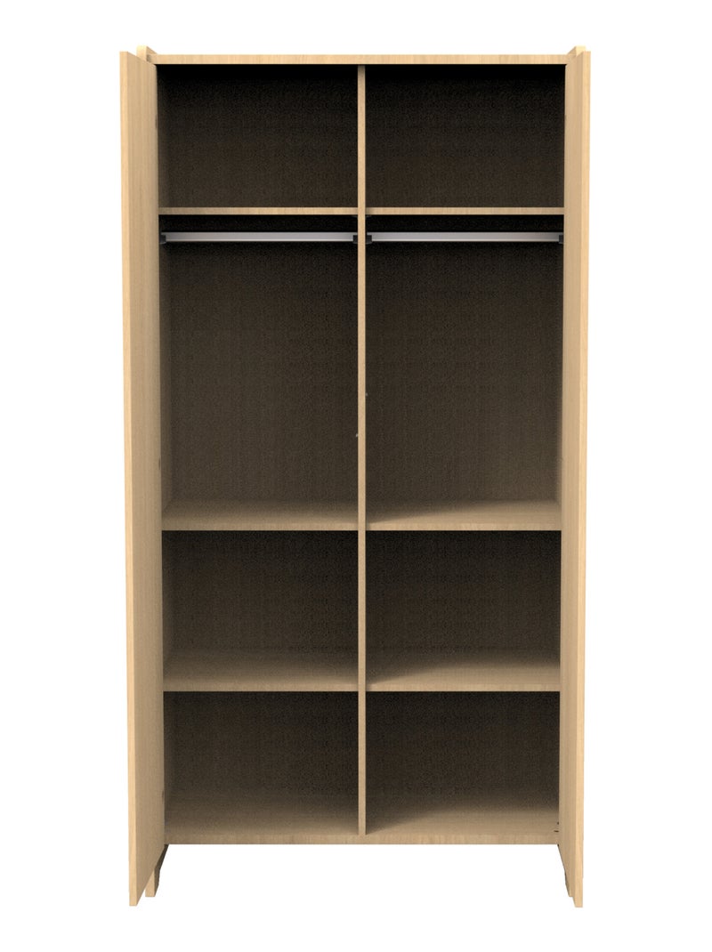 Armoire 2 portes en bois décor chêne miel - SAUTHON Marron - Kiabi