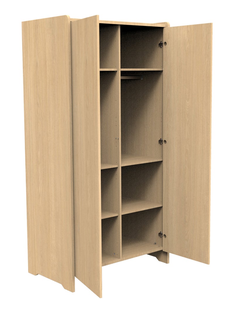 Armoire 2 portes en bois décor chêne miel - SAUTHON Marron - Kiabi