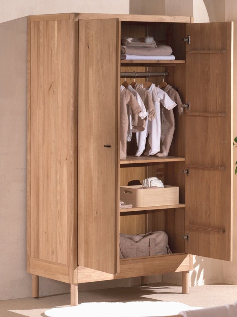 Armoire 2 portes en chêne massif  ROMANE Bois naturel - Kiabi
