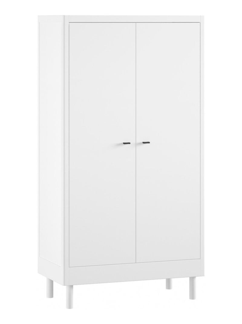 Armoire 2 portes en hêtre massif AUBANE Blanc - Kiabi