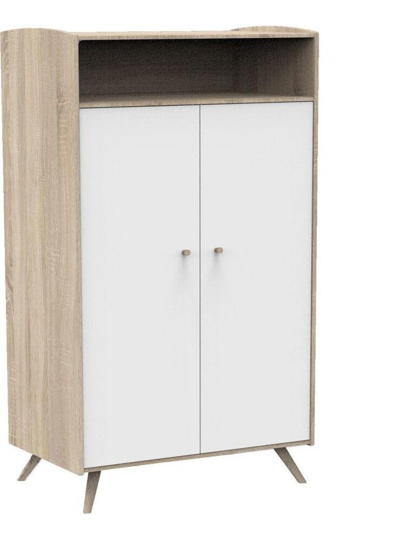 Armoire 2 portes et 1 niche - SAUTHON Blanc Marron - Kiabi