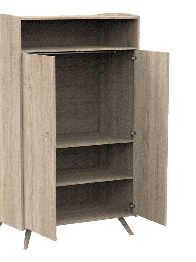 Armoire 2 portes et 1 niche - SAUTHON Marron - Kiabi