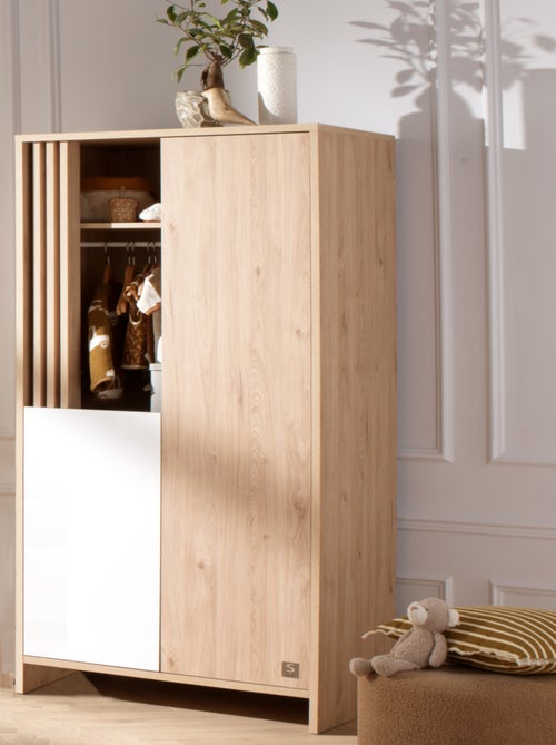 Armoire 2 portes et 1 niche avec claustra en bois décor chêne Suave - SAUTHON - Kiabi