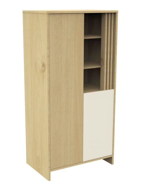 Armoire 2 portes et 1 niche avec claustra en bois décor chêne Suave - SAUTHON - Kiabi