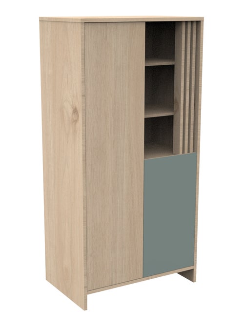 Armoire 2 portes et 1 niche avec claustra en bois décor chêne Suave - SAUTHON - Kiabi