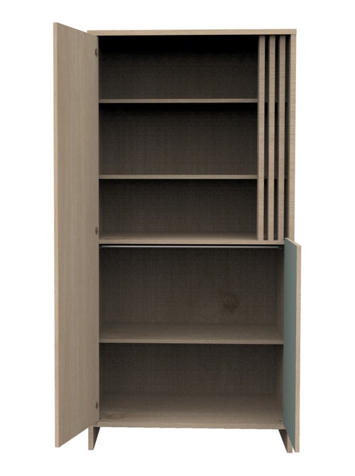 Armoire 2 portes et 1 niche avec claustra en bois décor chêne Suave - SAUTHON - Kiabi