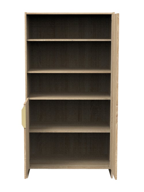 Armoire 2 portes et 3 niches avec poignées dorées décor chêne doré - SAUTHON - Kiabi