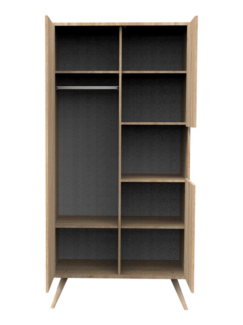 Armoire 3 portes 1 niche en bois - SAUTHON Marron - Kiabi