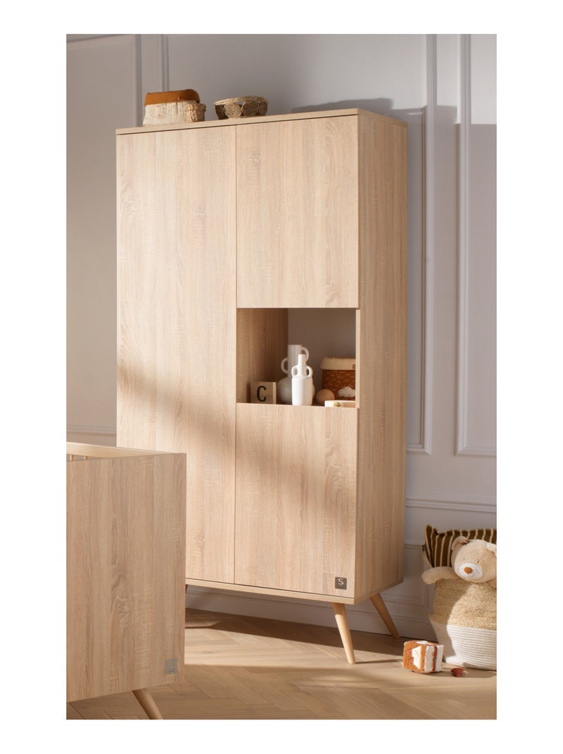 Armoire 3 portes 1 niche en bois - SAUTHON Marron - Kiabi