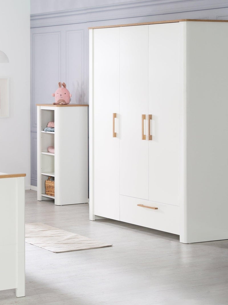Armoire 3 portes 1 tiroir en bois - ROBA 'Ava' Blanc - Kiabi