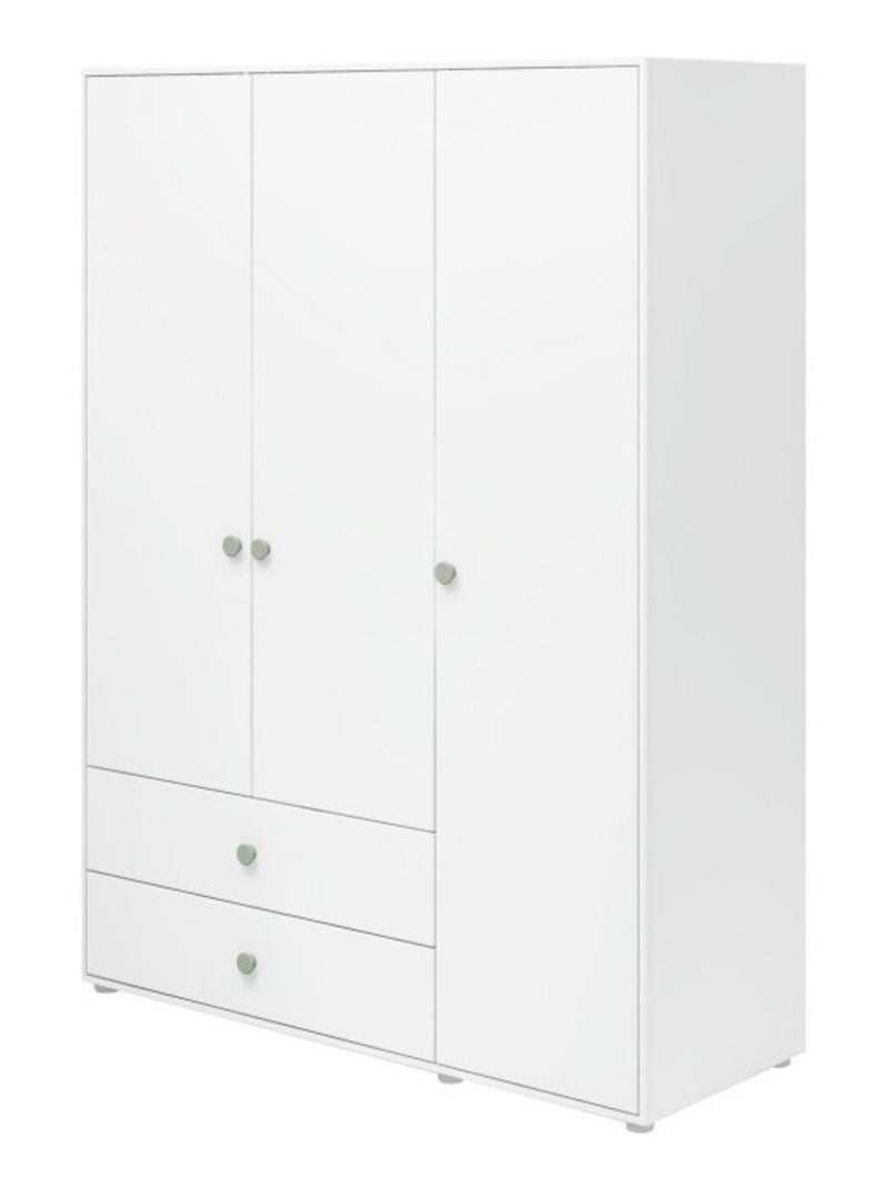 Armoire 3 portes + 2 tiroirs Vert - Kiabi