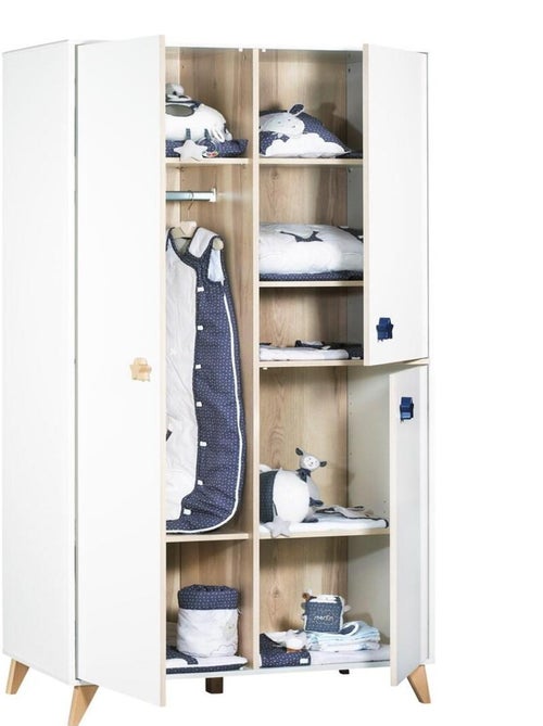 Armoire 3 portes bébé boutons étoile - SAUTHON - Kiabi