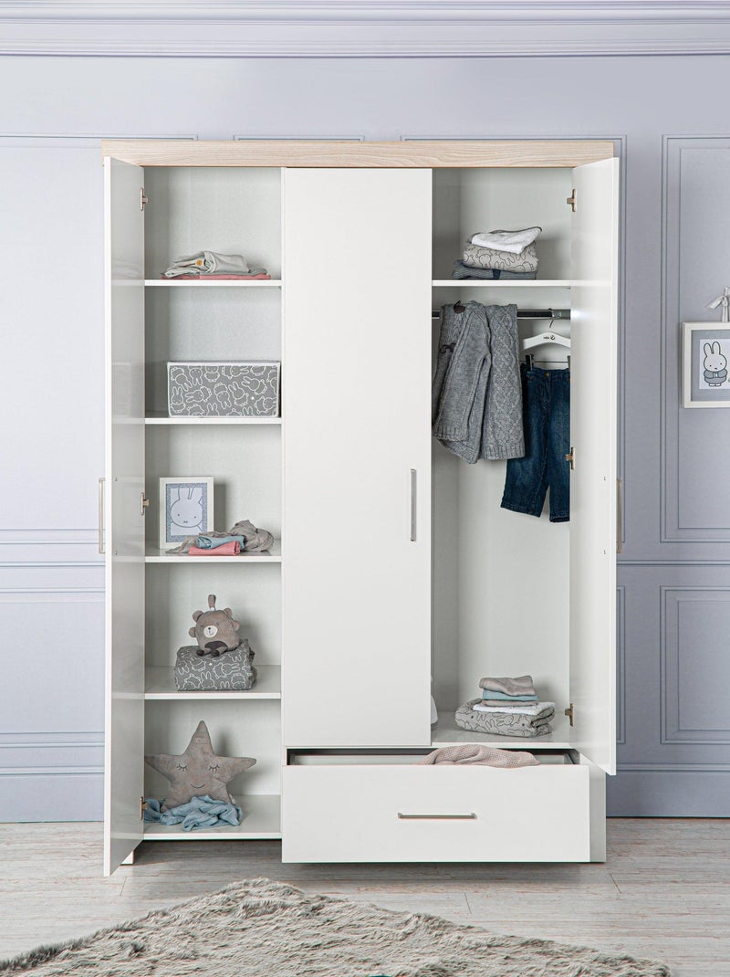 Armoire 3 portes et 1 tiroir - ROBA 'Lucy' Blanc - Kiabi