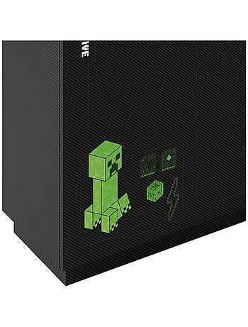 Armoire 3 portes et 3 tiroirs avec LED 'Roba' - Minecraft